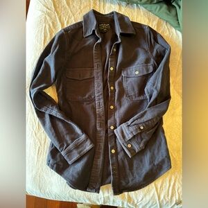 Filson 100% Cotton Moleskin Navy Button-Up Shirt